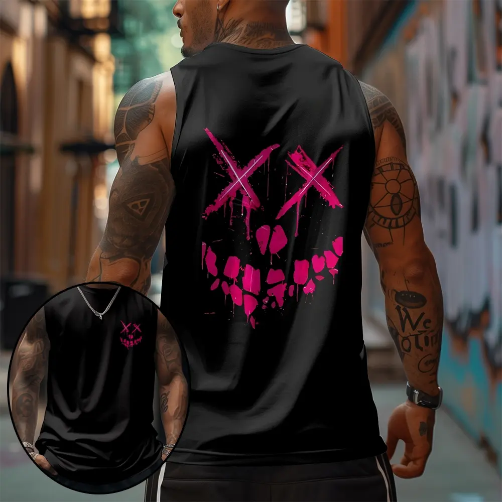 90s Graphic Sleeveless Tank Tops Men Vest Streetwear Outfits Men Vacation Outfits Sleeveless Shirt