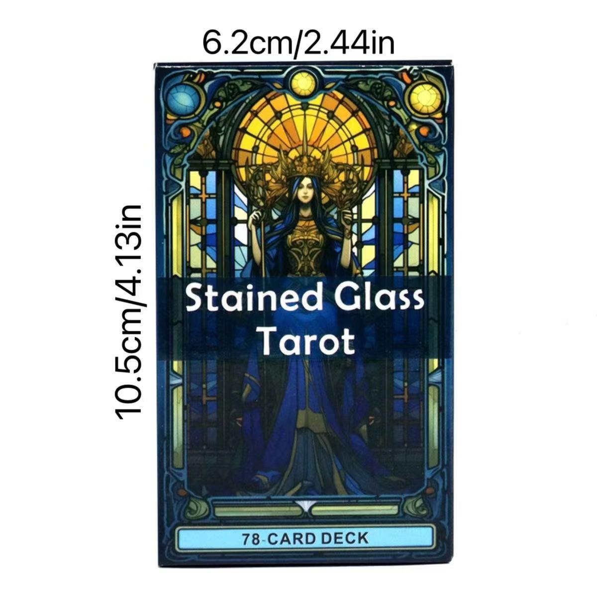 Stained Glass Tarot Card, 1 Box Flower Window Tarot Card, Casual Party Card Game, Tarot Card for Teenager & Adults, Fantasy, Magical, Illustration, Illustrated, Decorative, Decoration, Tarot Card Set