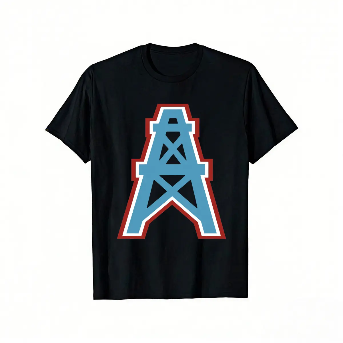 Heavy Houston Oilers T-shirt with Bold Print Casual Streetwear Graphic Design