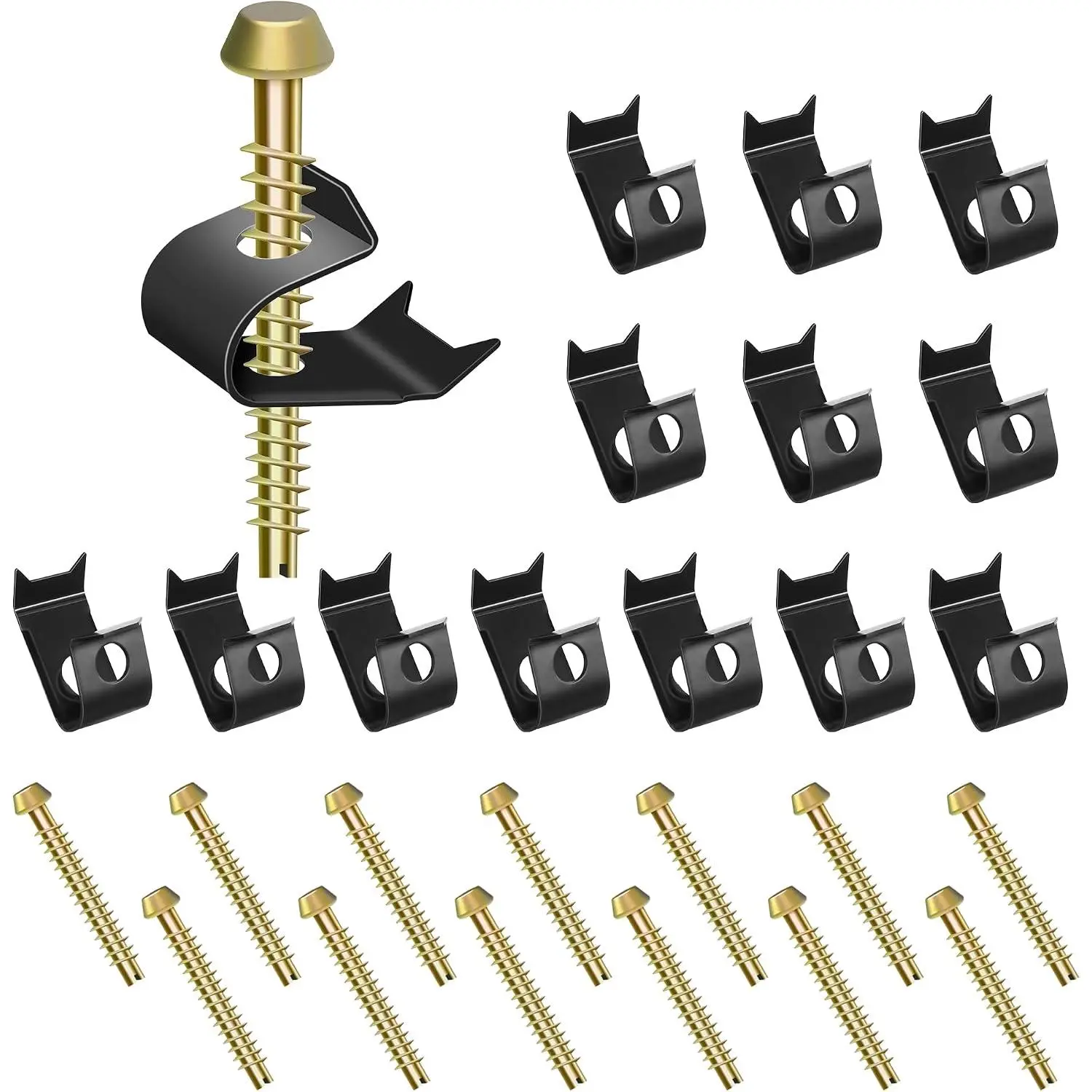 14 Pack Undermount Sink Clips, Countertops up to 1-1/2" Thick, Black &  | Compatible with  and Elkay Bathroom Counter, U  Brackets, Top Mount Sink Support, Heavy Duty, Easy Installation