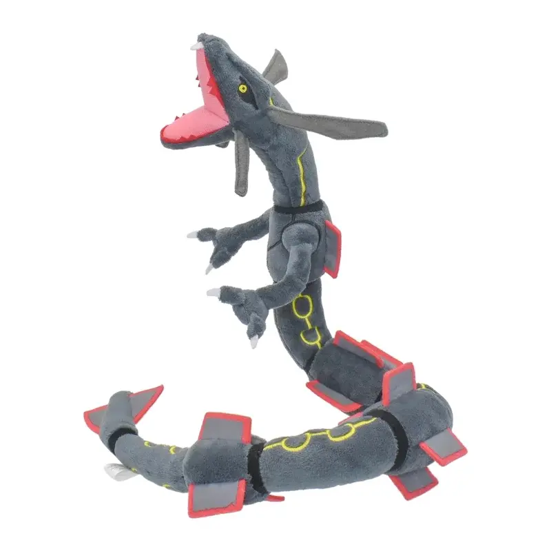 Shiny Rayquaza Plush Toys Stuffed Animal Game for Collectible Gift,Soft Plushies,Cute Cartoon Character Black 12 Inch