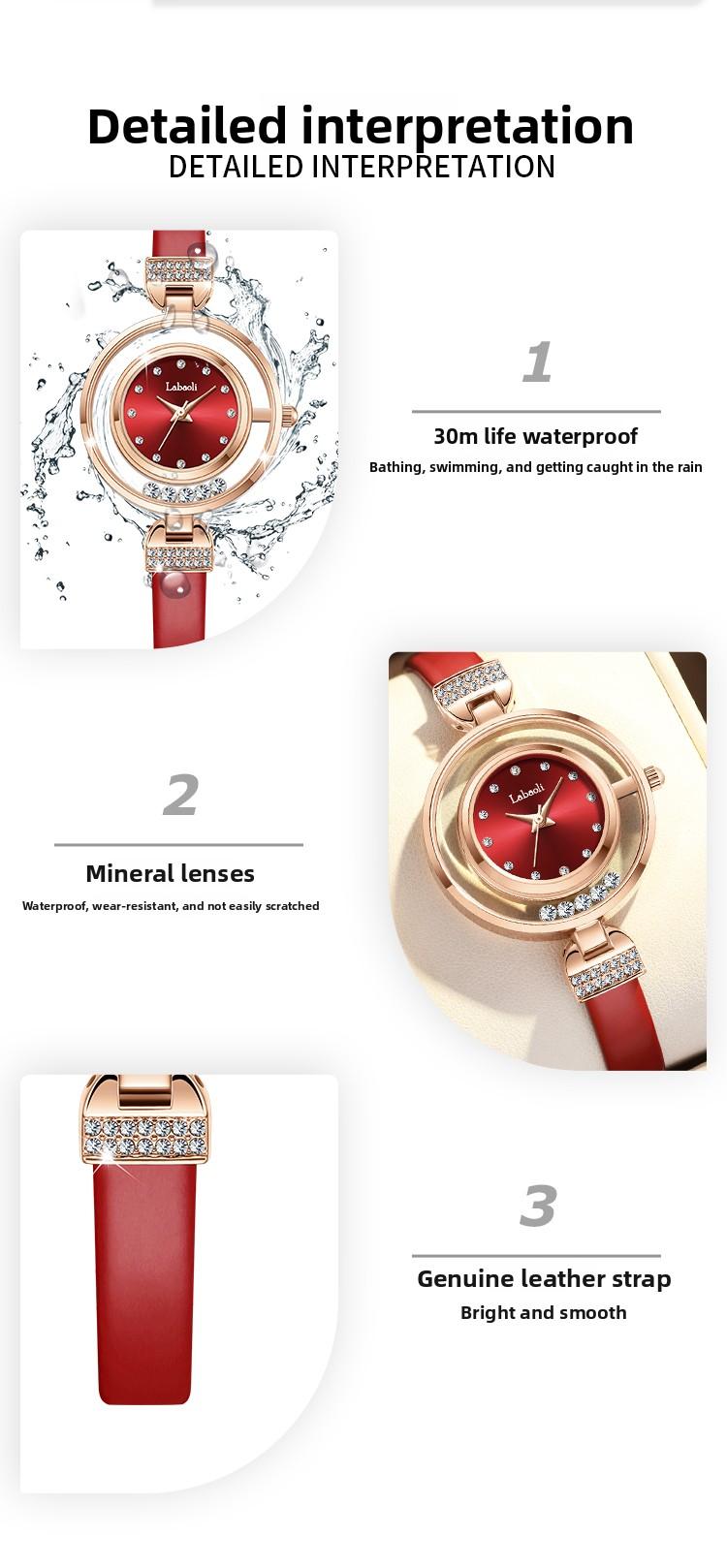 【Labaoli】 Axiom Collection Astral Gyre Women's Watch – Rotating Crystal Bezel, Elegant Jewelry Style, Quartz Dress Watch