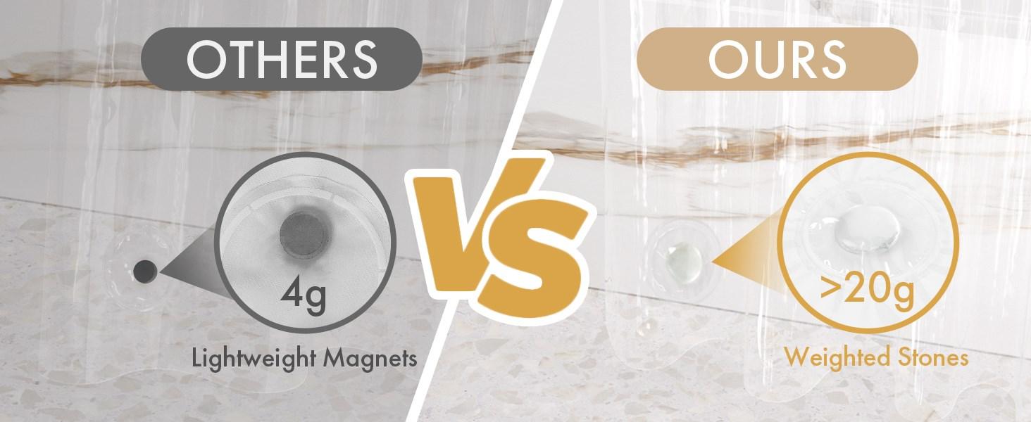 Shower Curtain Liner 2 Pack, 72 x 96 Inches Extra Long PEVA Plastic Shower Liner with 3 Weighted Stones and 12 Rustproof Metal Grommet, Lightweight Waterpr