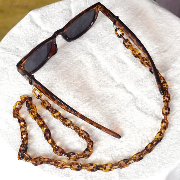 Chunky Link Acrylic Eyeglass Chain - Anti-Slipping, Anti-Lost Dual-Use Lanyard for Sunglasses, Face Masks, Adults - Bold Look Daily Street Wear Casual Accessory (Sports & Outdoor Leisure Equipment)