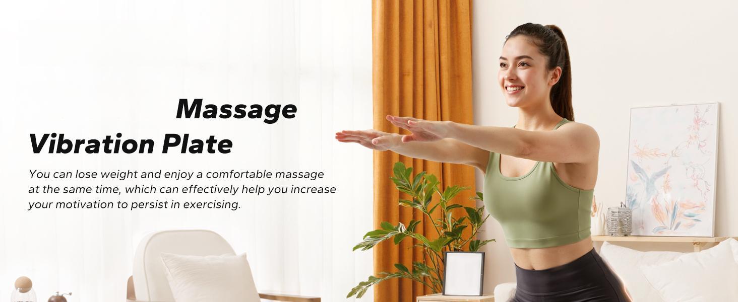 Round Model Vibration Plate Exercise Machine with Massage, Whole Body Workout for Fitness Gifts Home Gym Equipment