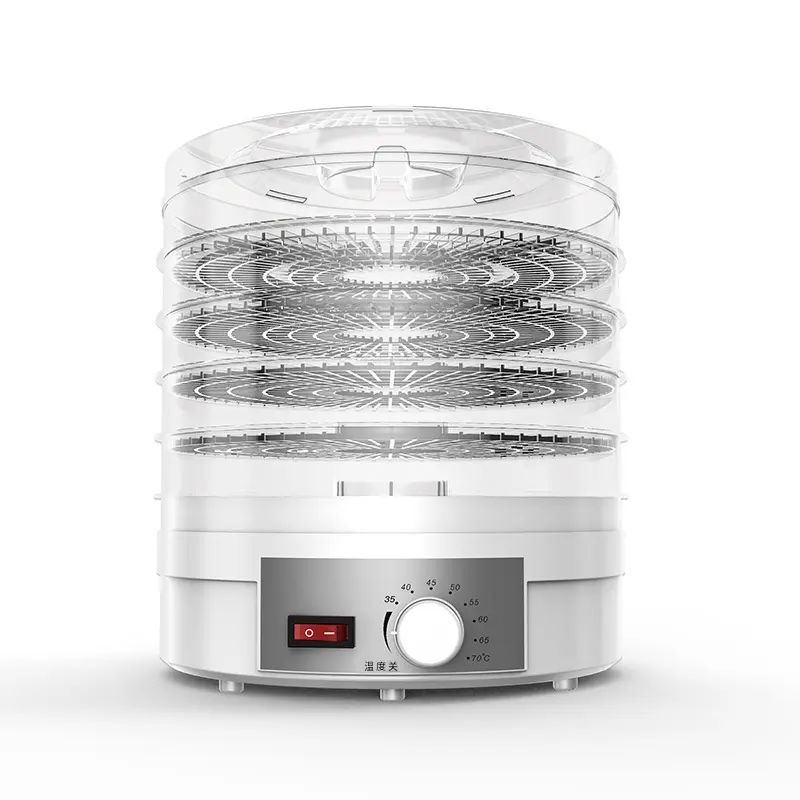 Compact Electric Food Dehydrator - Mini Plastic Kitchen Dryer (270x270x300mm) with Adjustable Temp Control, Gentle Low-Temperature Drying, Low Power Consumption, Removable Trays for Kids, Dries Foods Fruits Vegetables Raw Ingredients, Home Drying Of Fruit