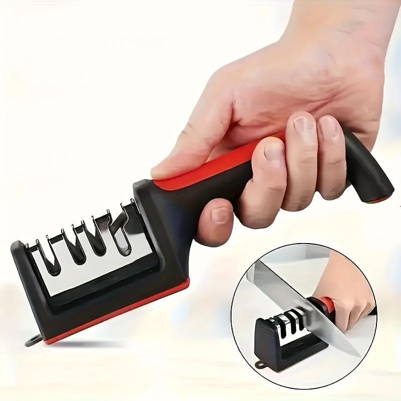 1pc Multi-Functional Stainless Steel Kitchen Knife Sharpener Tool, Quick Knife Sharpening Device for Home and Commercial Use, Ideal for Kitchenware and Kitchen Gadgets