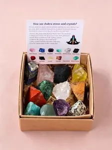 12-Piece Natural Crystal Stone Set - Unpolished Hand Selected Crystals, Crystal Decorative Ornaments & Jewelry Accessories, Perfect Thanksgiving/Valentine's Day/Easter Gift for Friends & Family