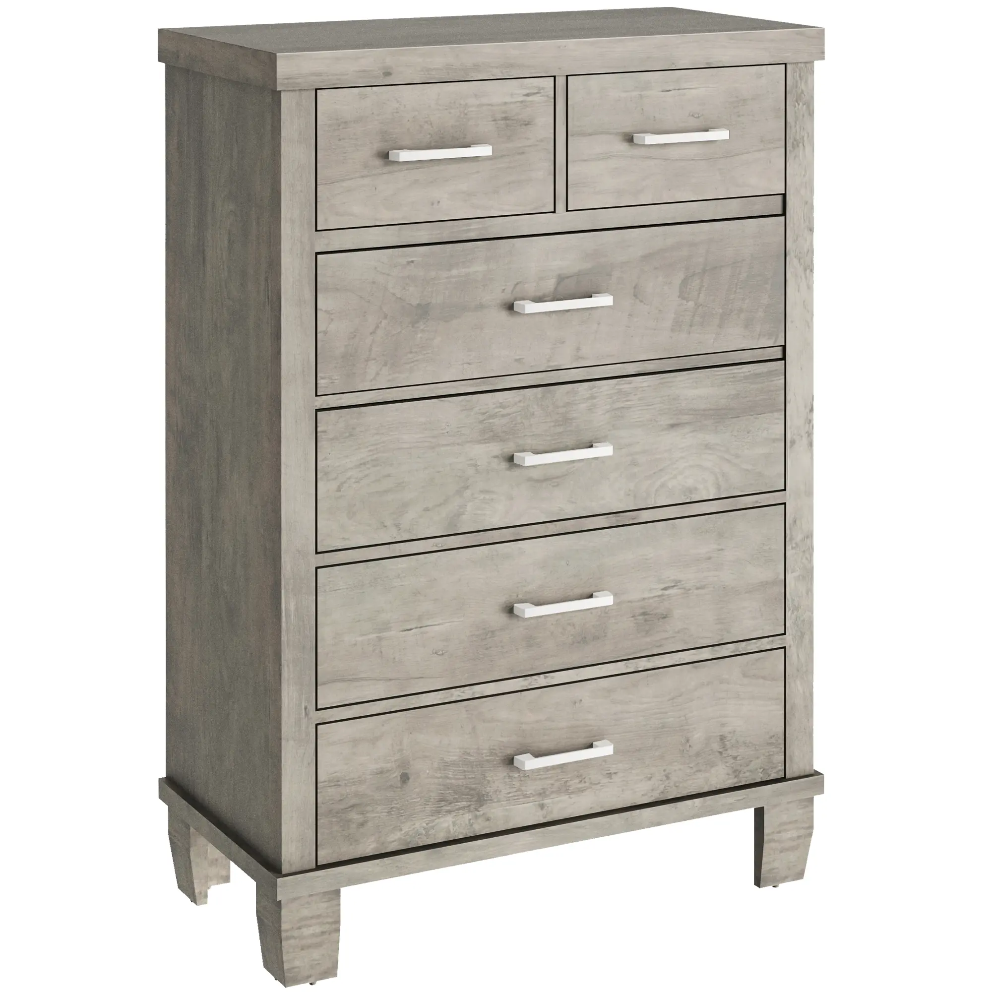 Garvee Vintage Farmhouse 6 Drawer Dresser for Bedroom - Tall Wooden Chest of Drawers with Metal Handles - Storage Cabinet for Closet, Nursery, Living Room, Hallway - Grey & White Finish