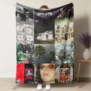 Dark Underground Hip-Hop Album Collage Blanket – Edgy Gothic & Southern Gothic Design Featuring Moody Album Art, Perfect for Alternative Rap Enthusiasts summerwins Suitable as a gift sizes 60*80,30*40 ,40*50 50*60