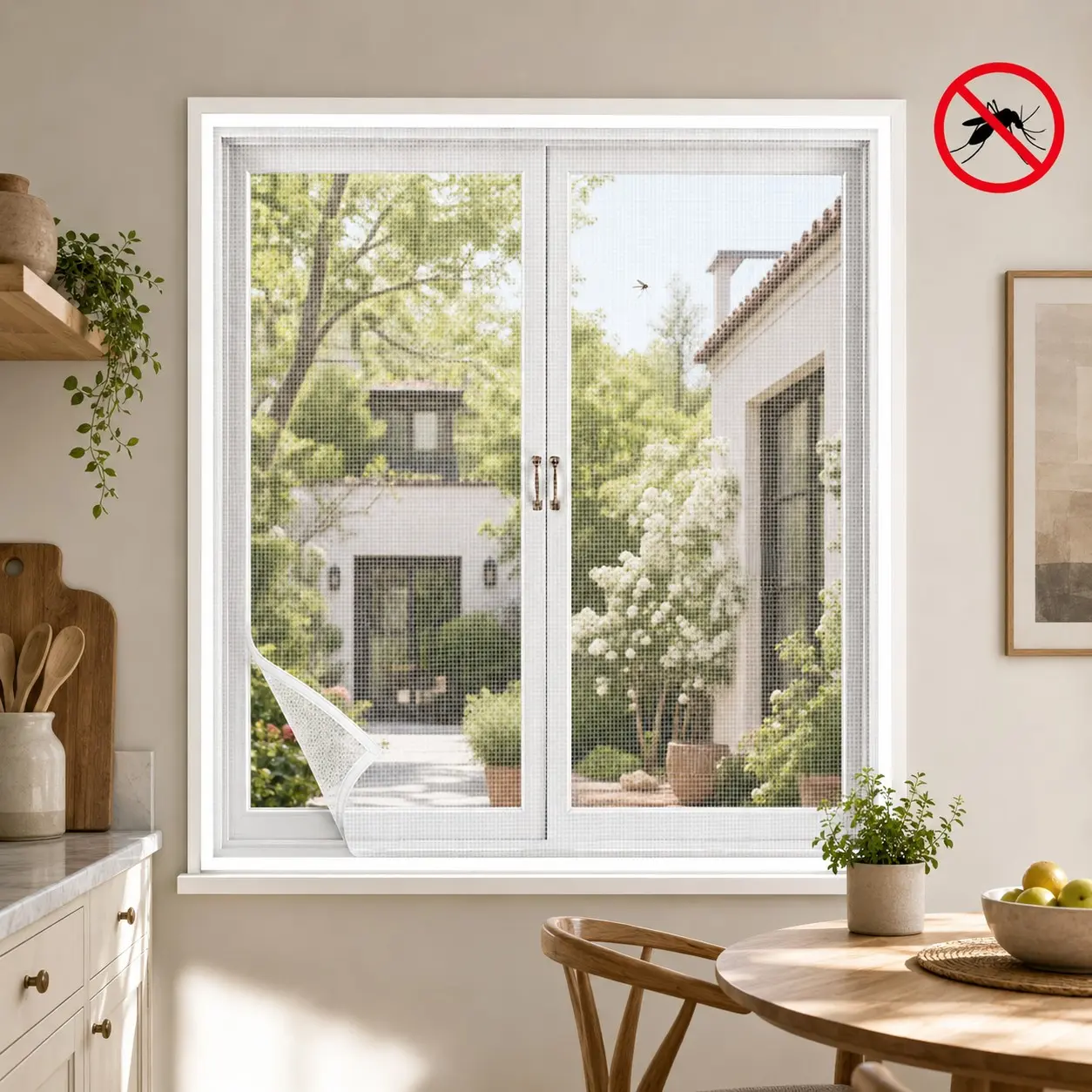 No-Drill Self-Stick Window Mesh, Fine Mesh Breathable Mosquito Net, Easy Installation, Suitable for Various Windows, Pest Control Solution