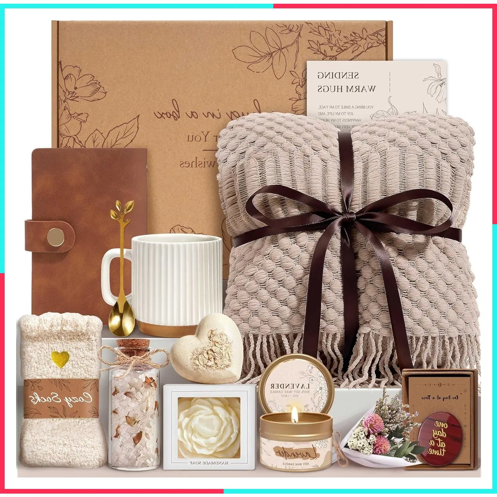 Self Care Spa Gift Basket for Women - Birthday, Get Well Soon, After Surgery, Thinking of You & Sympathy Gift for Mom, Wife, Sister, Friend