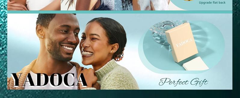 YADOCA Hypoallergenic Flat Back Earrings for Women -  Silver Earrings for Sensitive Ears - Cartilage Earring Helix Conch Tragus Piercing Flatback Cubic Zirconia Earring Set Studs Men 2/3/4/5mm