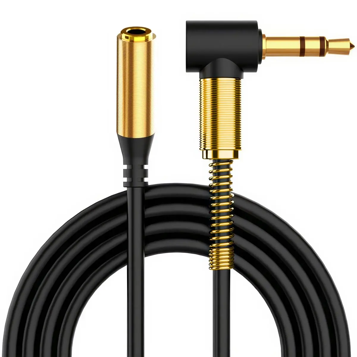 Headphone Extension , 3.5mm Extension , Right Angle Male to Female Headphone Jack Extender, AUX Cord Extender Compatible with Smartphone Tablet MP3 Speaker Headset  Stereo (1M)
