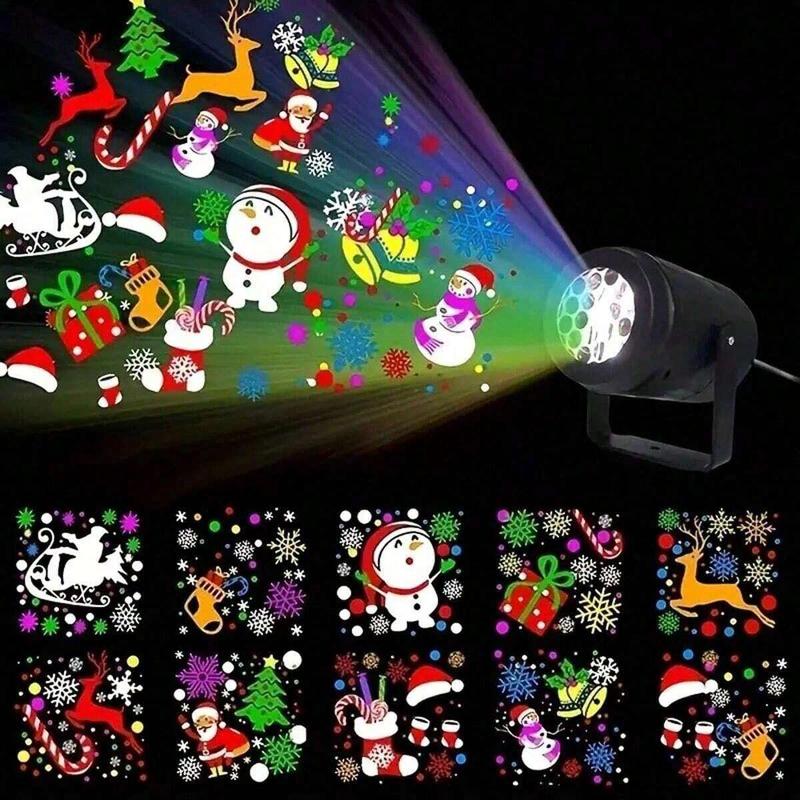 Christmas Projector USB Powered Rotating LED Stage Light, Outdoor Holiday Decoration, Christmas Tree Lighting, Festive Atmosphere Enhancer