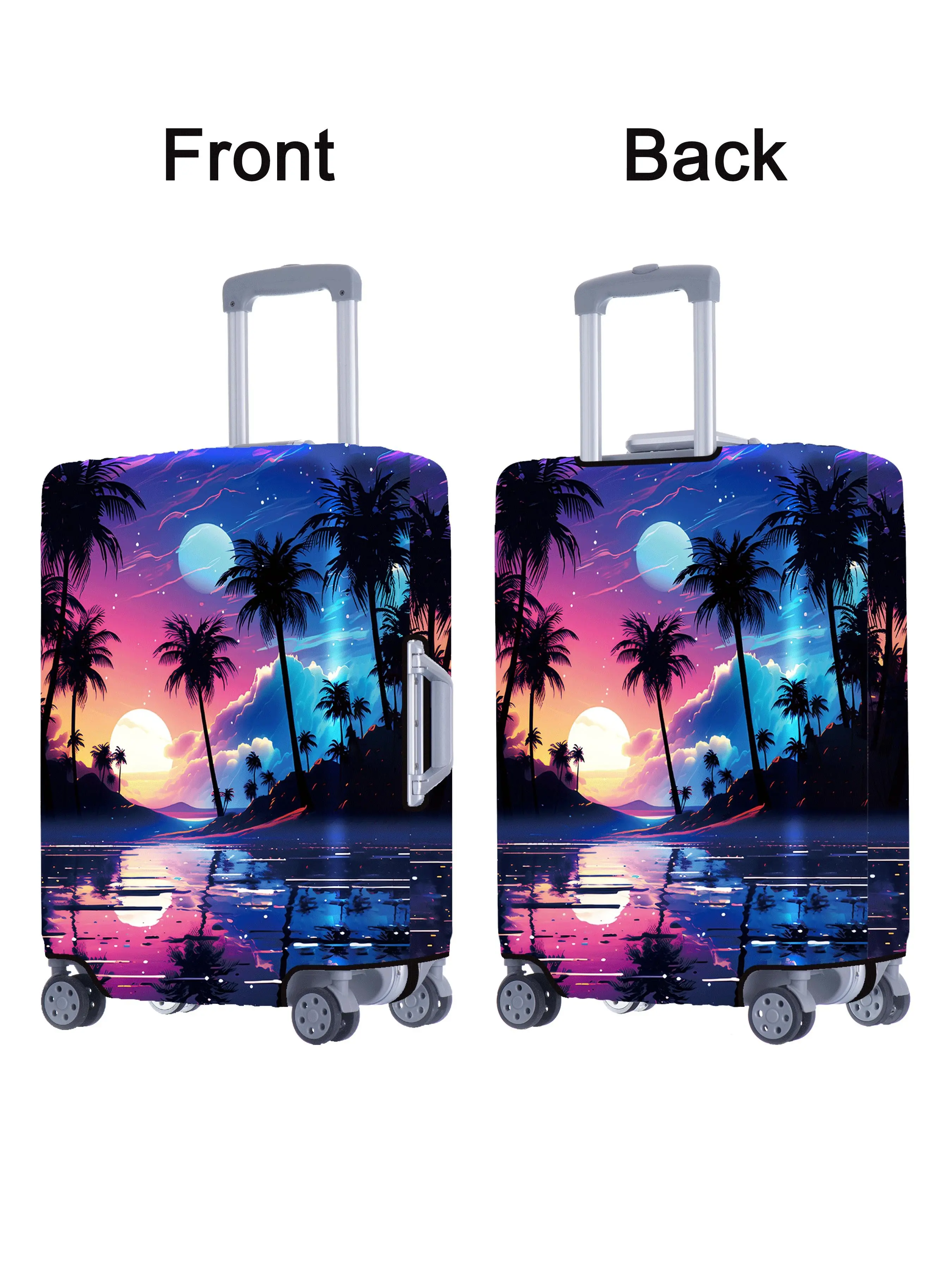 Tropical Pattern Luggage Protector, Thick Elastic Luggage Cover, Travel Accessories for 20-28 Inch Suitcase, Traveling Essentials