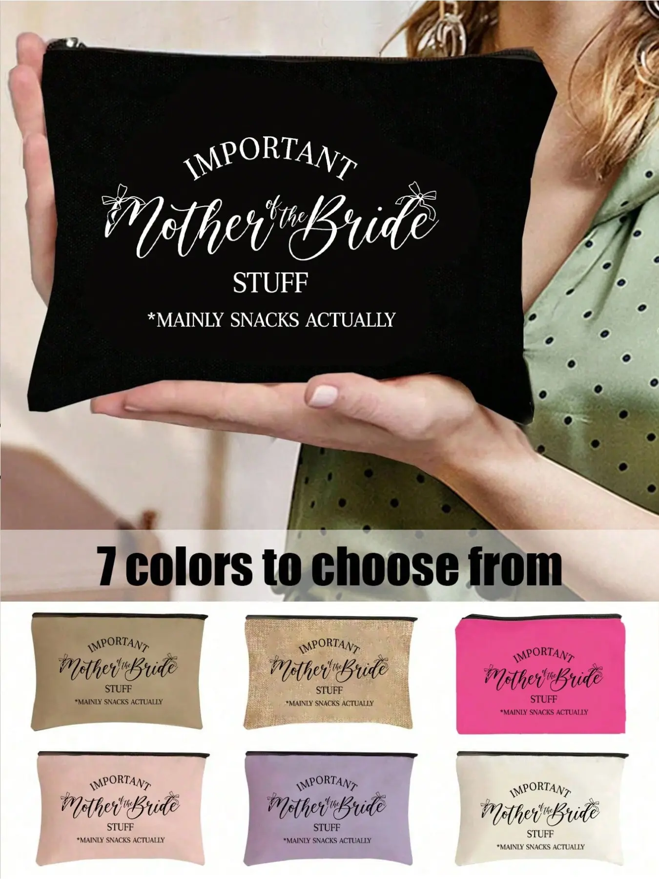 Elegant Wedding Makeup Bag for Women and Men, Bride Groom Bridesmaid Makeup Case, New Bridal Gift, Daily Use, Neutral Accessory