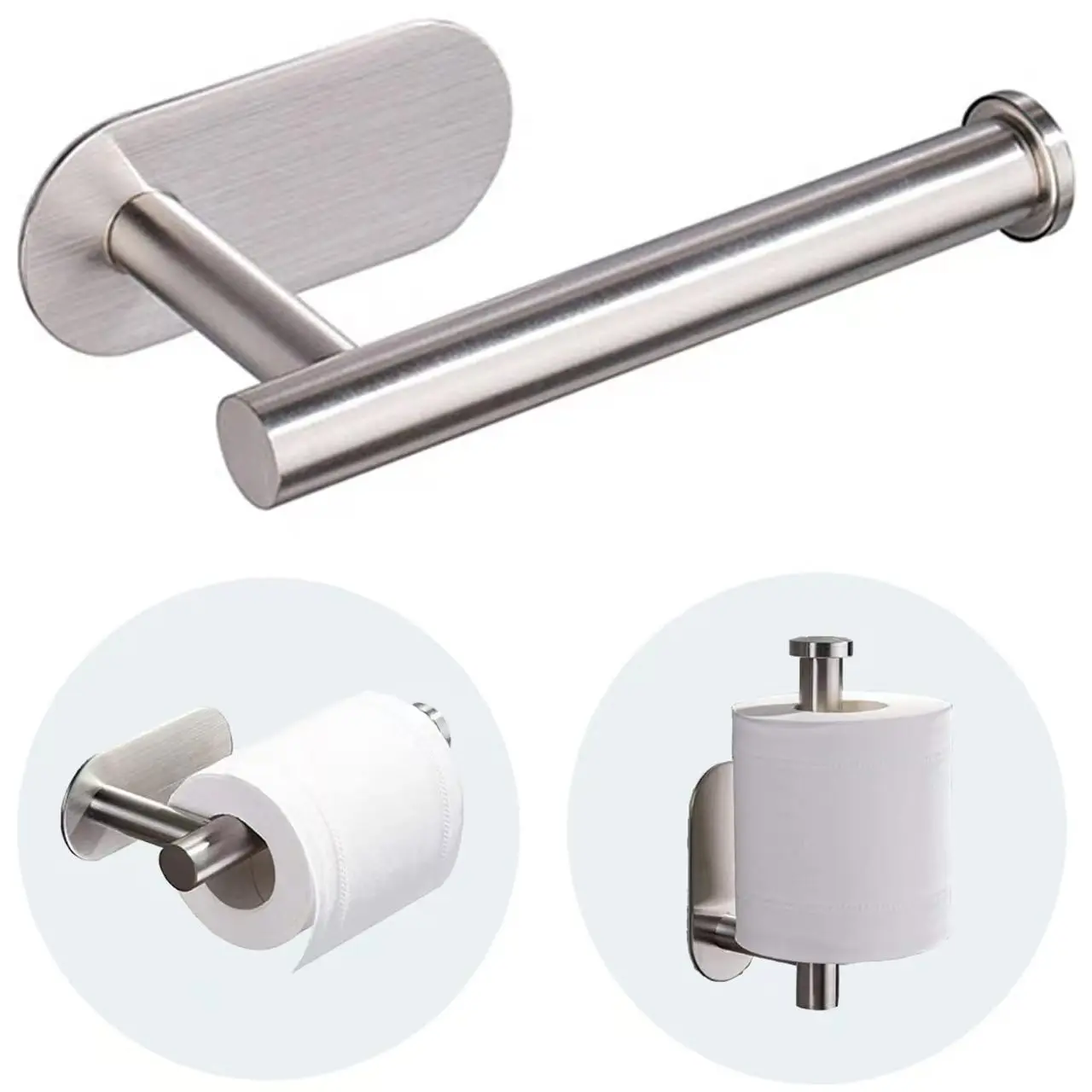 Paper Towel Holder, Self-Adhesive Paper Towel Holder Under Cabinet for Kitchen, No Drill Wall Mount-SUS304 Stainless Steel, Space-Saving, Easy Installation for Kitchen, RV & Bathroom-12.6’’ Towel Rack for Rolls, Plastic Wrap & More-YY2