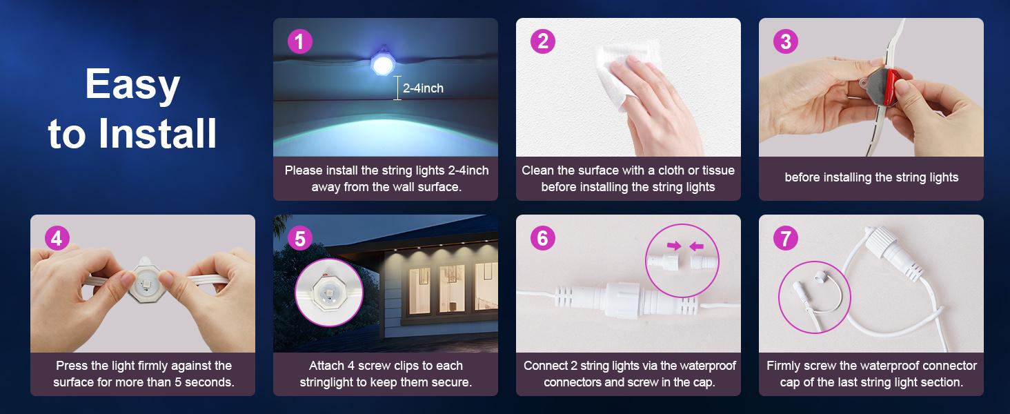 DAYBETTER Permanent outdoor lights smart app remote, RGB + IC smart eaves lights IP67 waterproof, year-round house roof outdoor lighting for Halloween Christmas party, holiday, 60LEDs, 100ft DAYBETTER Permanent outdoor lights smart app remote, RGB + IC smart eaves lights IP67 waterproof, year-round house roof outdoor lighting for Halloween Christmas party, holiday, 60LEDs, 100ft