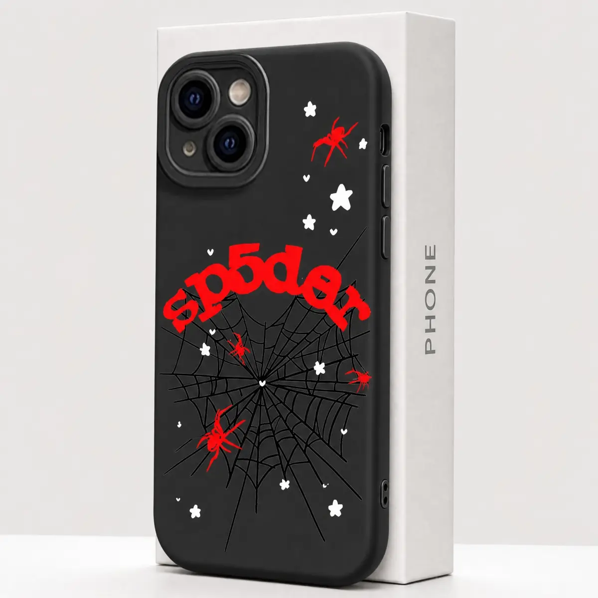 Stylish Dark Spider Web TPU Black Back Smartphone Case, Soft Full Coverage Anti-Drop Protection Casing for iPhone 17 16 15 14 13 12 11 Pro Max Air & Samsung S21-S26 Ultra Plus FE Handheld Devices, Creative Gift Accessory,Spooky,Late,,high-definition
