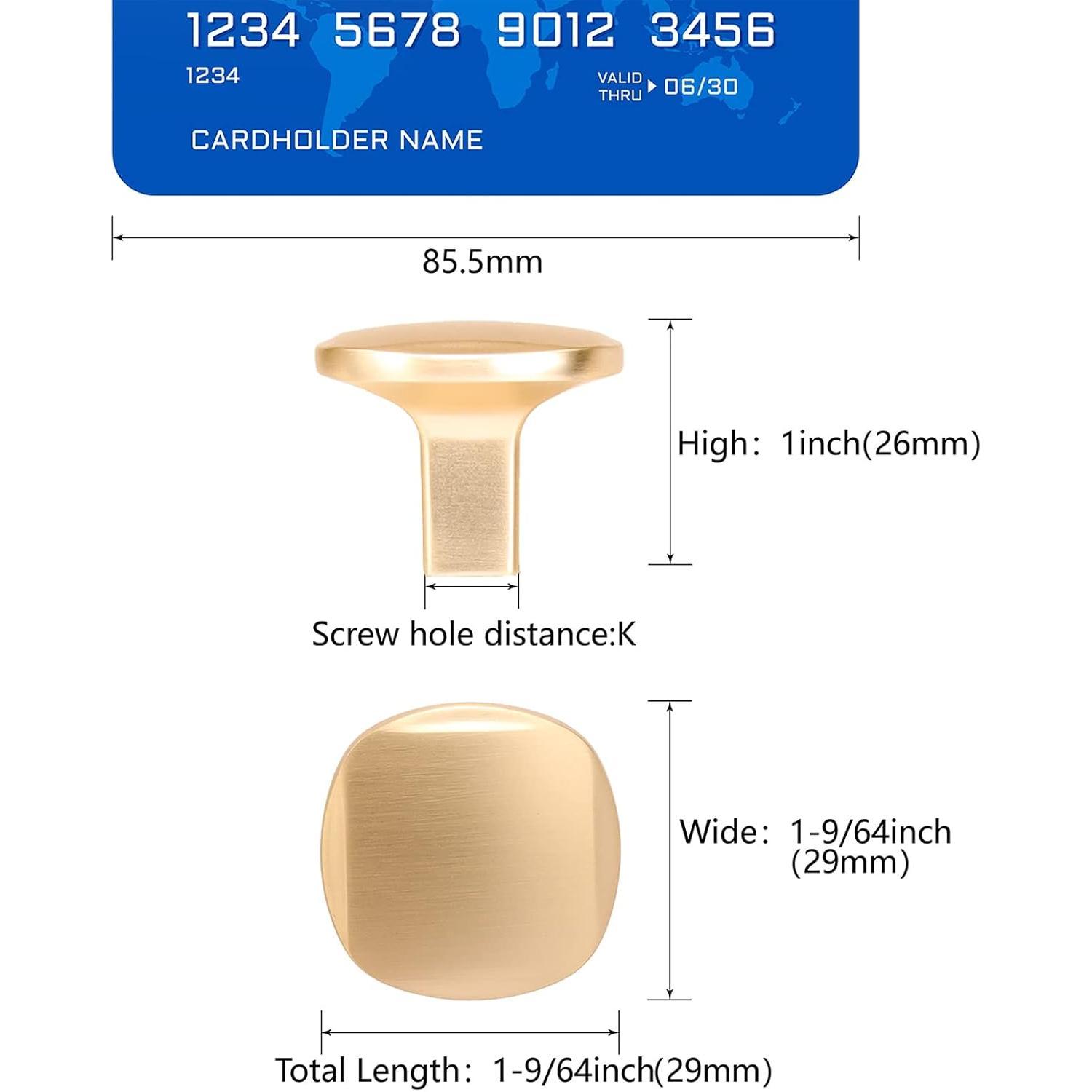 10 Pack Brushed Brass Kitchen Cabinet Knobs  Drawer Pulls Solid Round Drawer Knobs Dresser Knobs  Cabinet Hardware