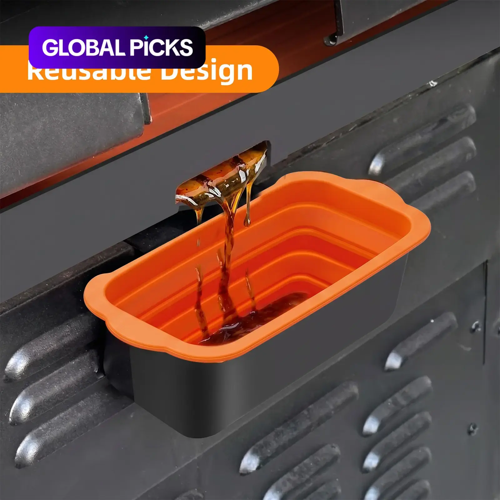 Oil Catch Tray Liner for Blackstone Griddles, Silicone Insulation Pad, Foldable BBQ Grill Mat, Oven Tool Protector, Cleaning Pad, Barbecue Accessories, Grilling Accessories #GLOBAL PICKS