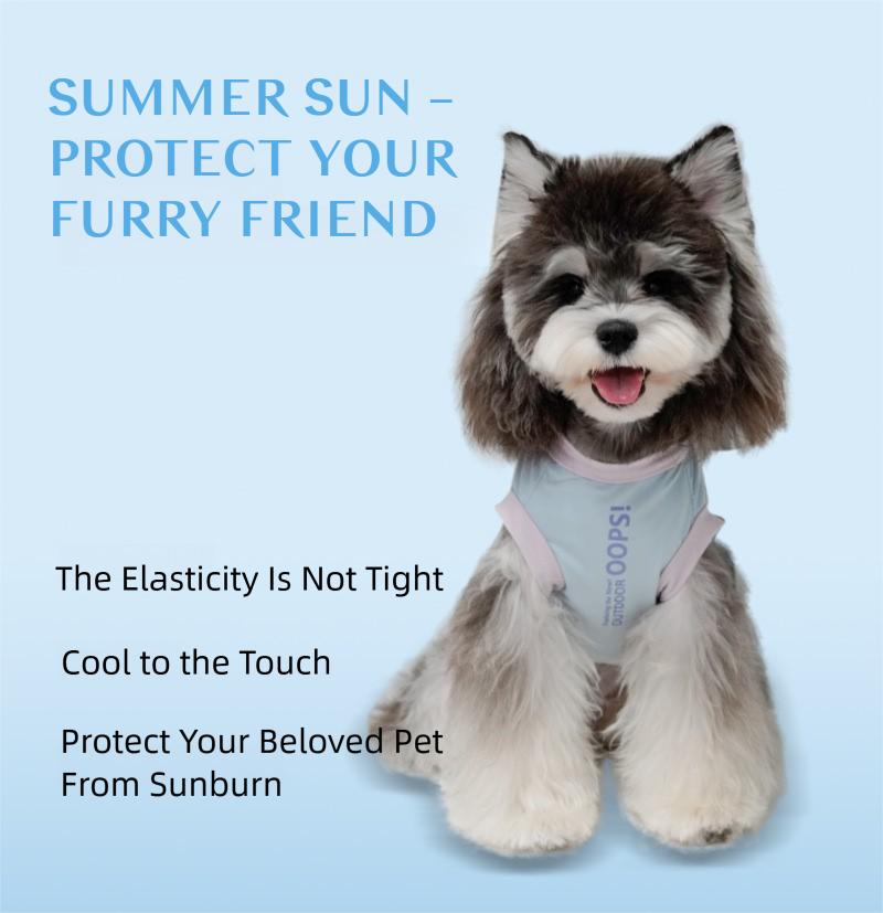 Cooling Summer Dog Shirt for Small Breeds – 2-Leg Design, Breathable Colorblock Tee for Bichon, Schnauzer, Puppies, Wholesale