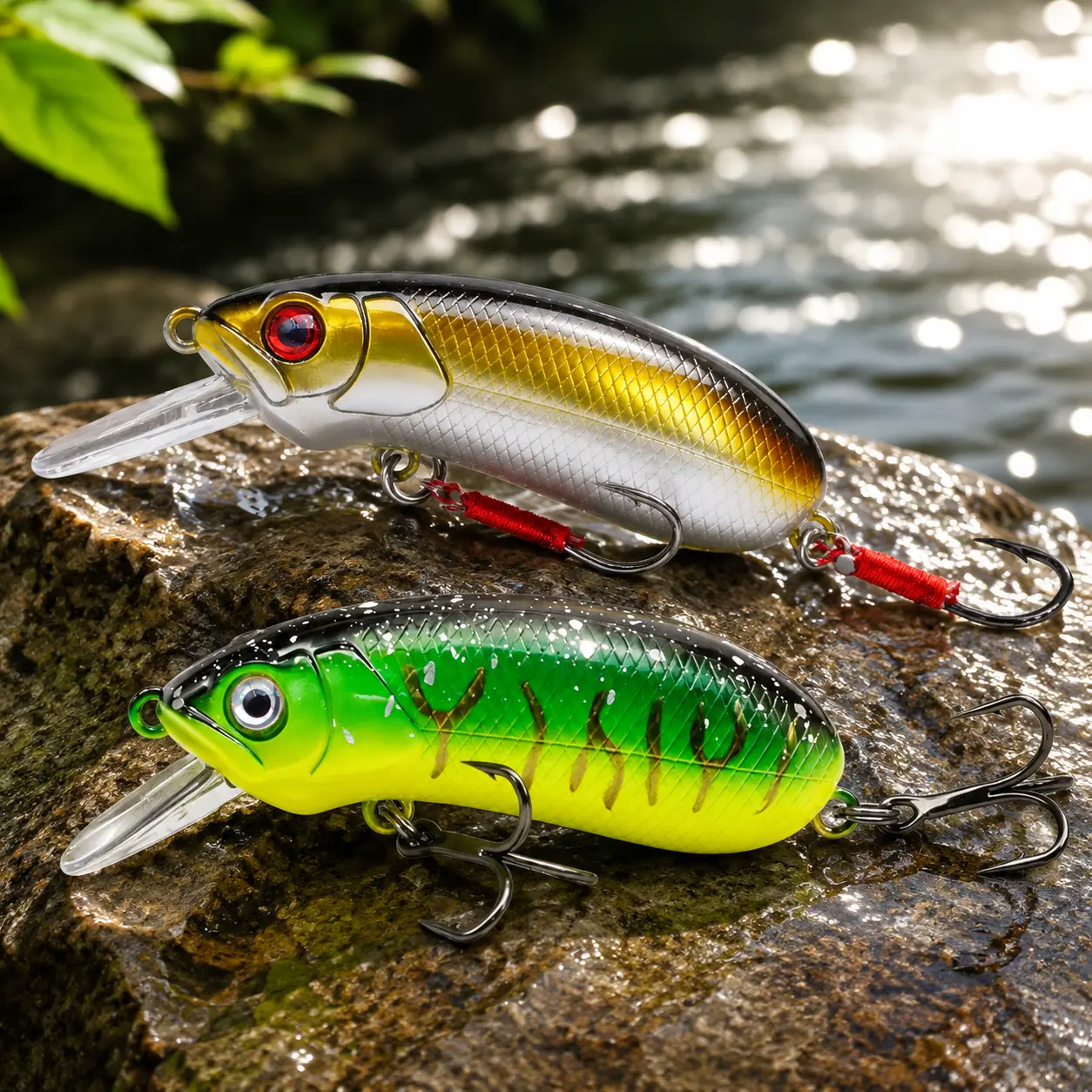 2-Pack Finesse Sinking Crankbait & Minnow Combo - Multi-Species Micro Lure for Bass & Panfish