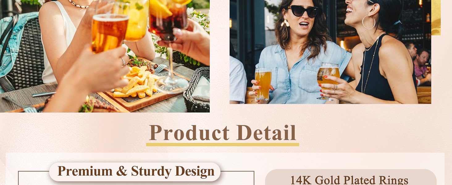 Florideco Stackable Gold Rings 2024 Fashion Accessories for Women Non Tarnish Thin 14K Gold Plated Thumb Rings Dainty Cubic Zirconia Promise Wedding Bands Engagement Stacking Rings Sizes 5-10