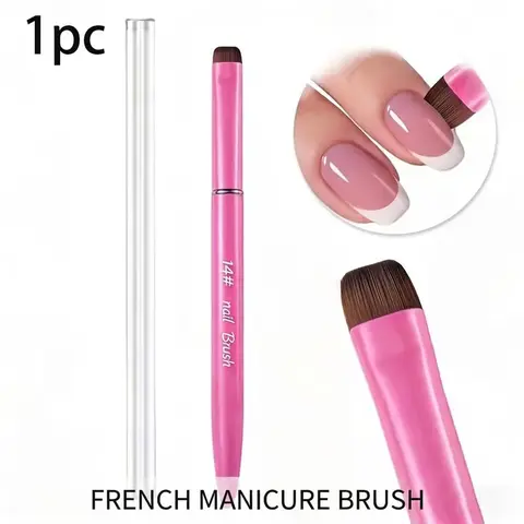 Three-In-One French Manicure Brush, Multi-Function Head for Precision Cleaning, Gel and Acrylic Nails, Polish and Remover Tool, Nail Brush Cleaner