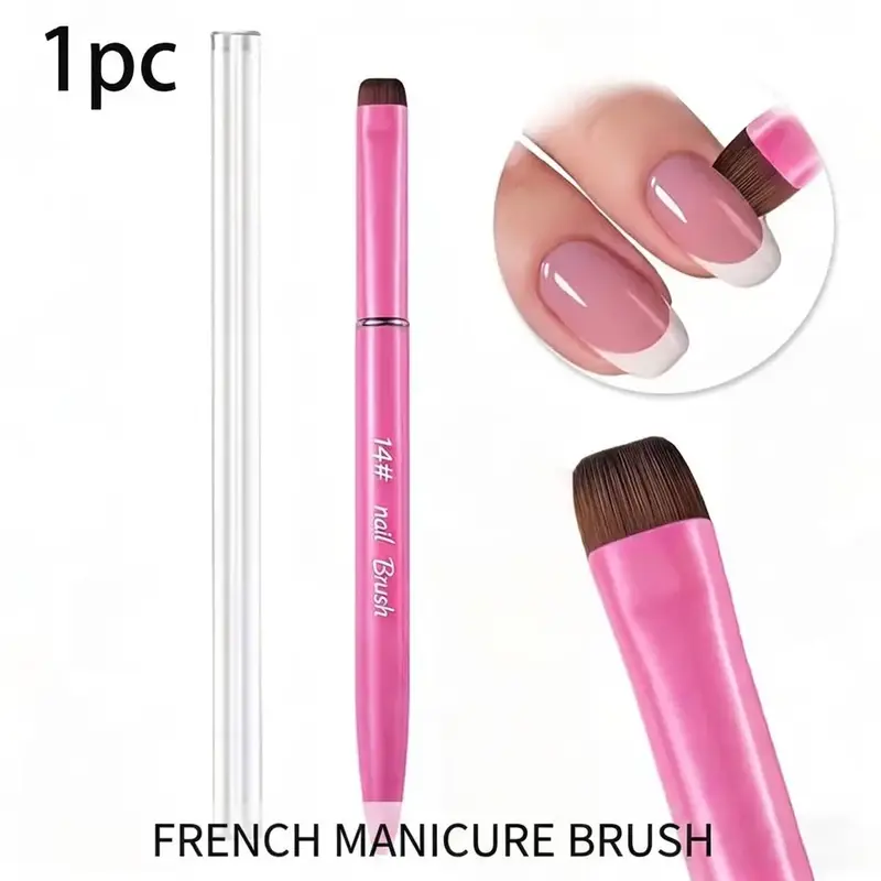 Three-In-One French Manicure Brush, Multi-Function Head for Precision Cleaning, Gel and Acrylic Nails, Polish and Remover Tool, Nail Brush Cleaner