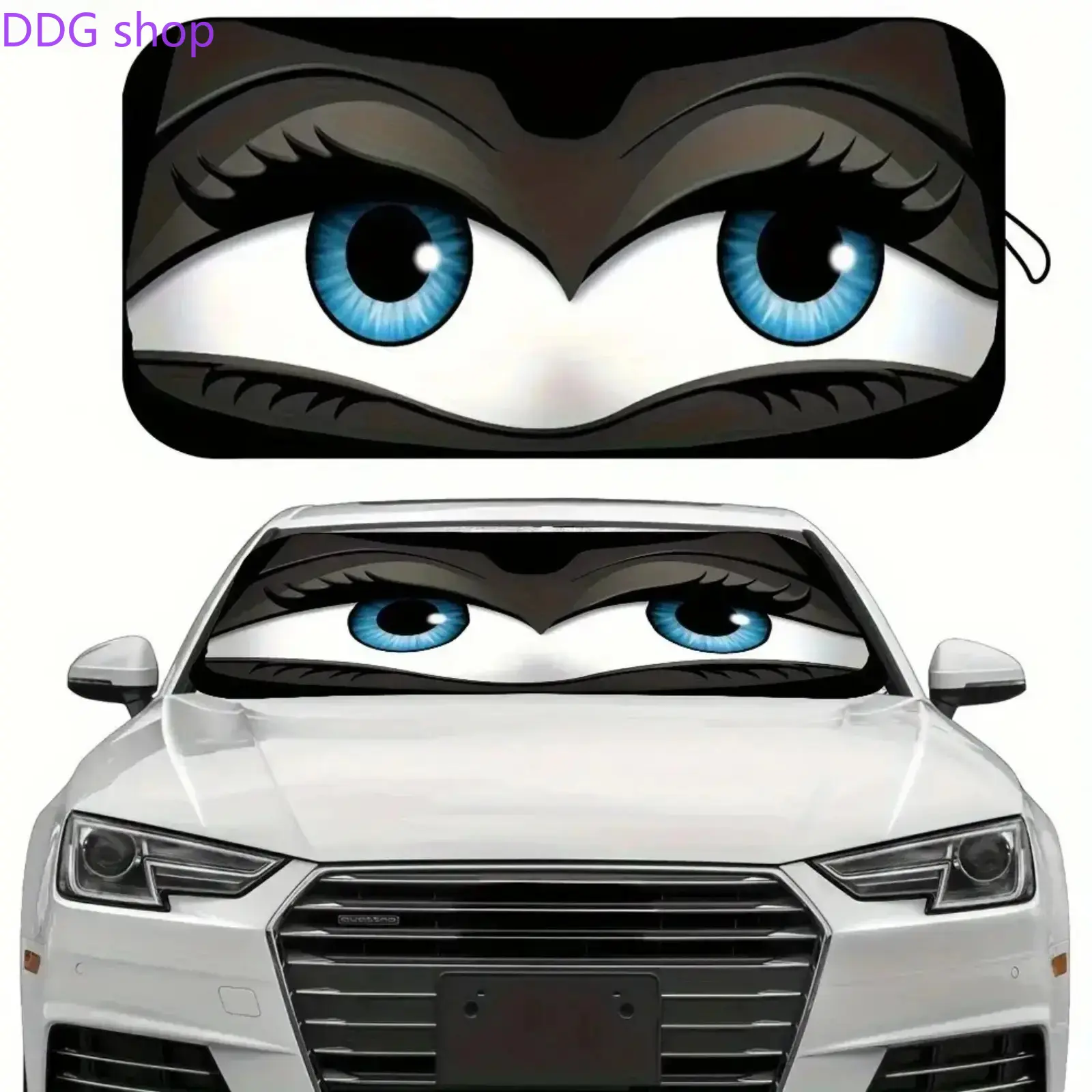 Cartoon Foldable Car Sunshade, Windshield Sunshade, Car Sun Shades, Summer Fun Automotive Car Accessory, Keeps Car Cool, UV Protection, Easy Install, Fits Most Cars and Small Suvs