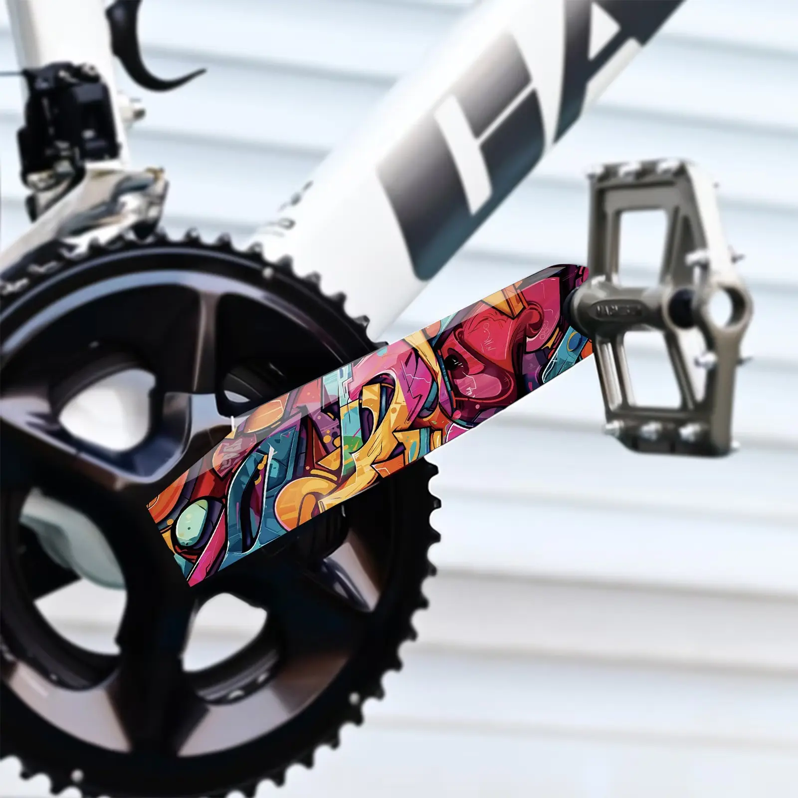 American Street Graffiti Bike Crank Stickers, Sticker Decals, High-Quality Scratch-Resistant Protective Film, Decorative Stickers for Various Bikes