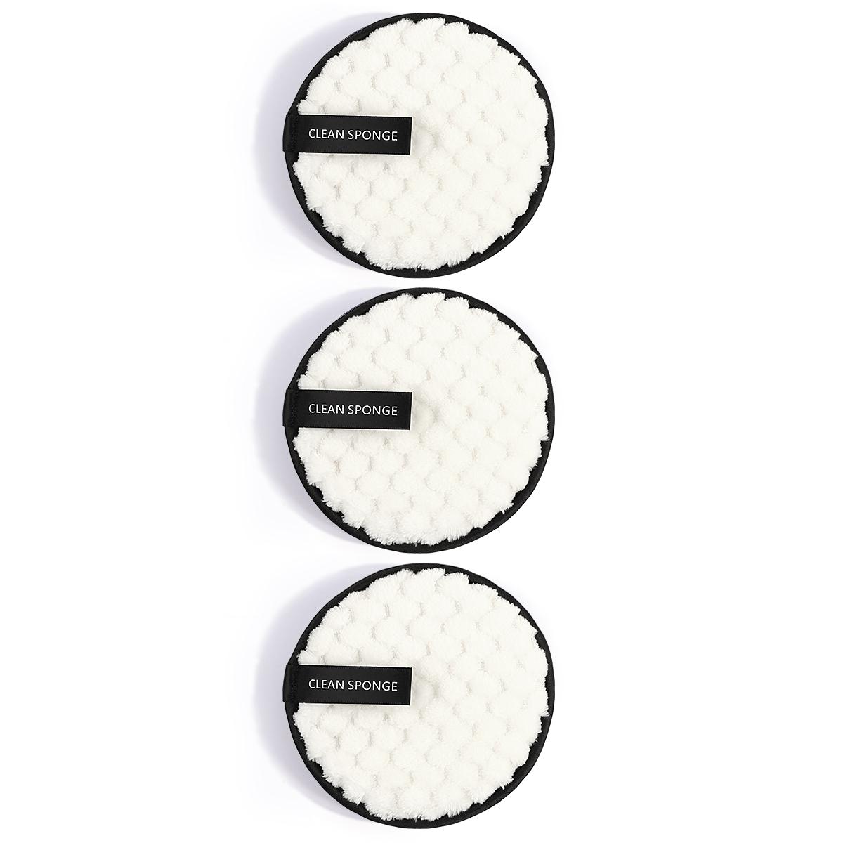 Soft Plush Makeup Remover Cleansing Pads, 3 Counts/set Reusable Facial Cleansing Puff for Daily Use, Multi-use Facial Makeup Removal Tool for Women