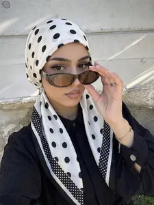 Classic Wave Headscarf Hat, Easy to Wear Hijab, Lightweight Breathable Fabric, Simple Fashion Accessory, Summer Daily Commute