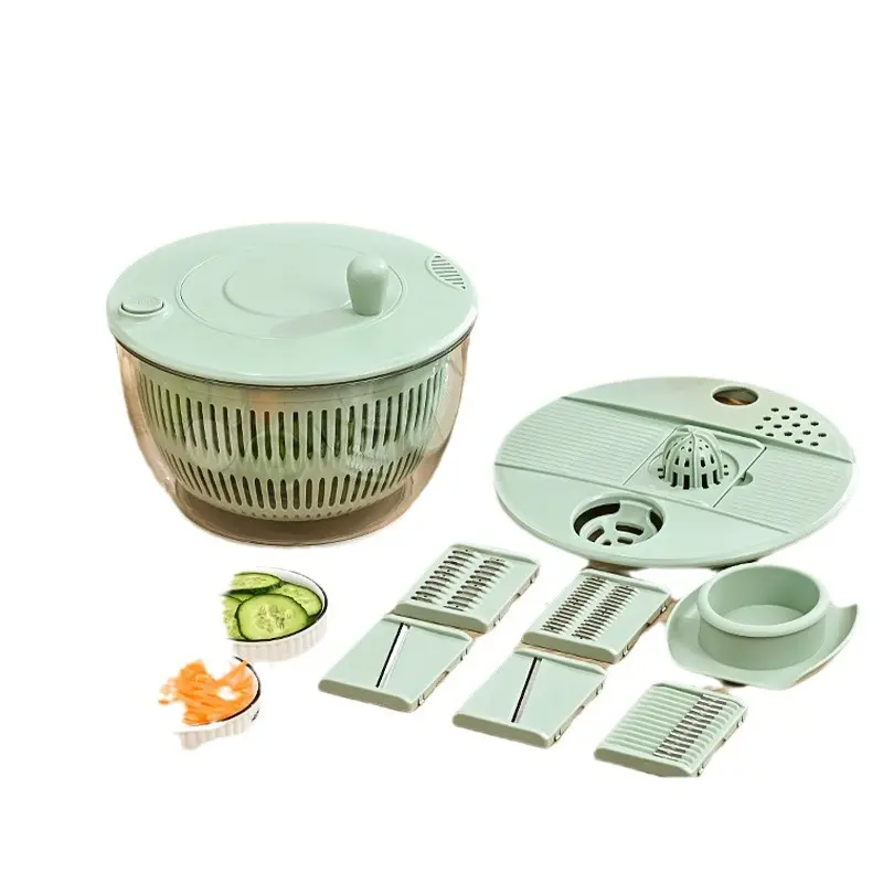Kitchen Household Vegetable Salad Dehydrator Multifunctional Vegetable Cutter Large Capacity Fruit and Vegetable Dryer Kitchen Drain Basket