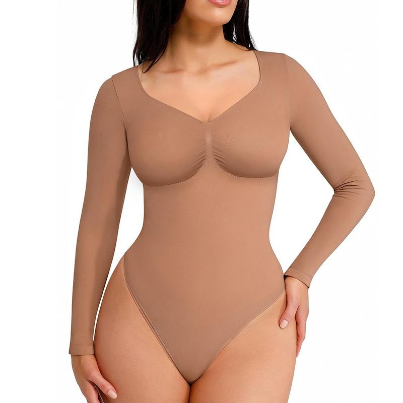 Women's Seamless Sculpt Long Sleeve Thong Comfortable Bodysuit for Tops and Underwear Lady Comfort Basic dealsforyoudays Women's Seamless Sculpt Long Sleeve Thong Comfortable Bodysuit for Tops and Underwear Lady Comfort Basic dealsforyoudays