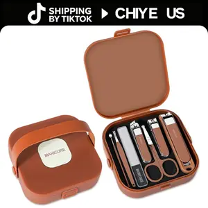 Nail Clippers Set for Men and Women 8 Pieces Stainless Steel Grooming Kits, Fingernail and Toenail Clipper Cutters with Luxurious Travel Case Nail Care Tools Manicure Pedicure Kit