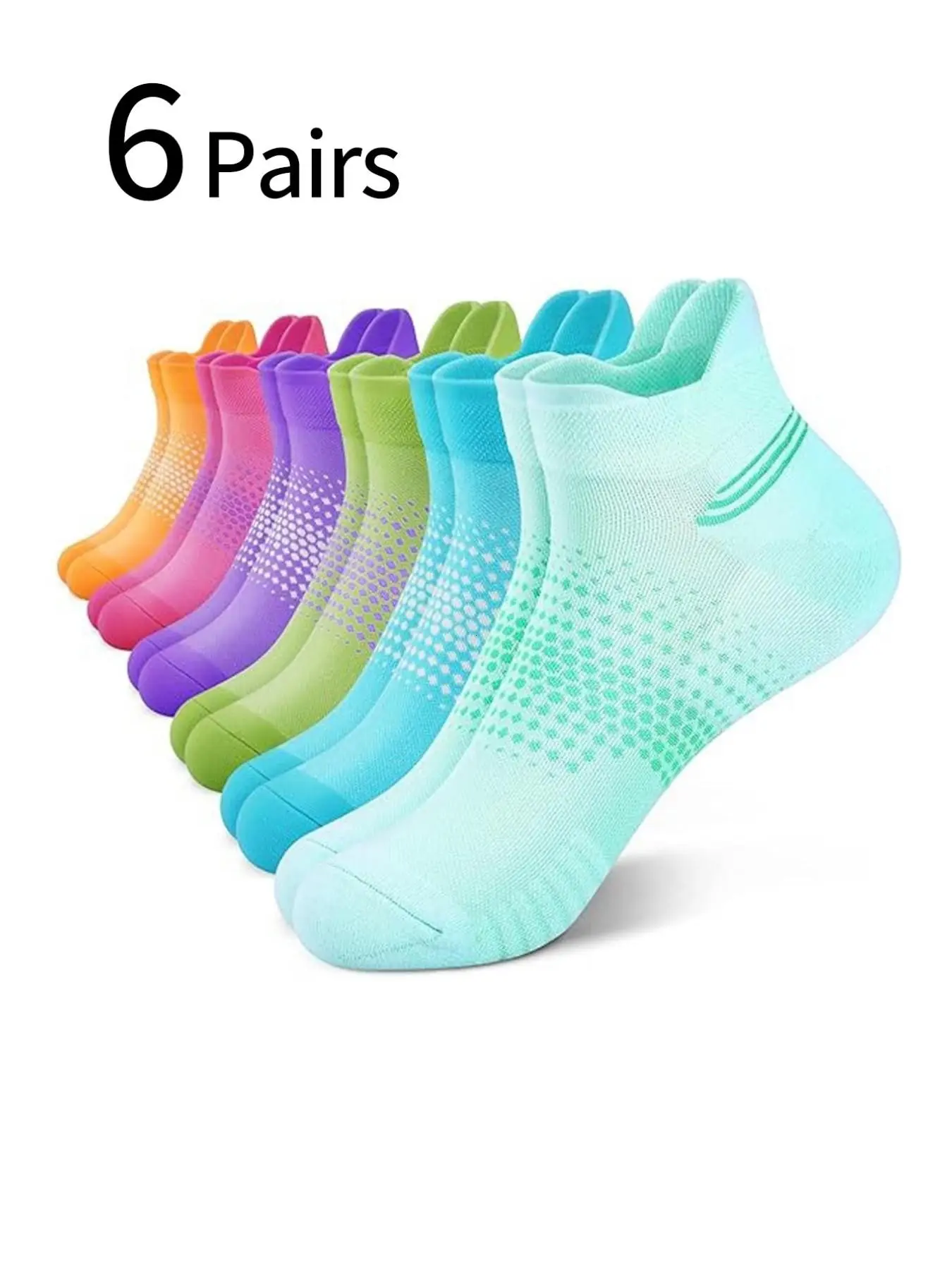 6 Pairs Women's Sports Socks, Professional Running Socks, Workout Socks, Low Top Short Socks, Ankle Socks, Mesh Socks, Breathable Sweat-Wicking, Casual Outdoor Hiking