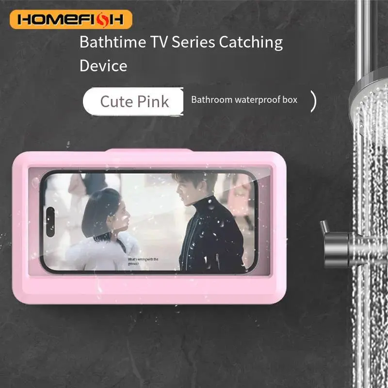 Fixed Universal Waterproof and Anti-fog Mobile Phone Case for Bathroom Shower Phone Holder Waterproof Can Touched Shower Phone