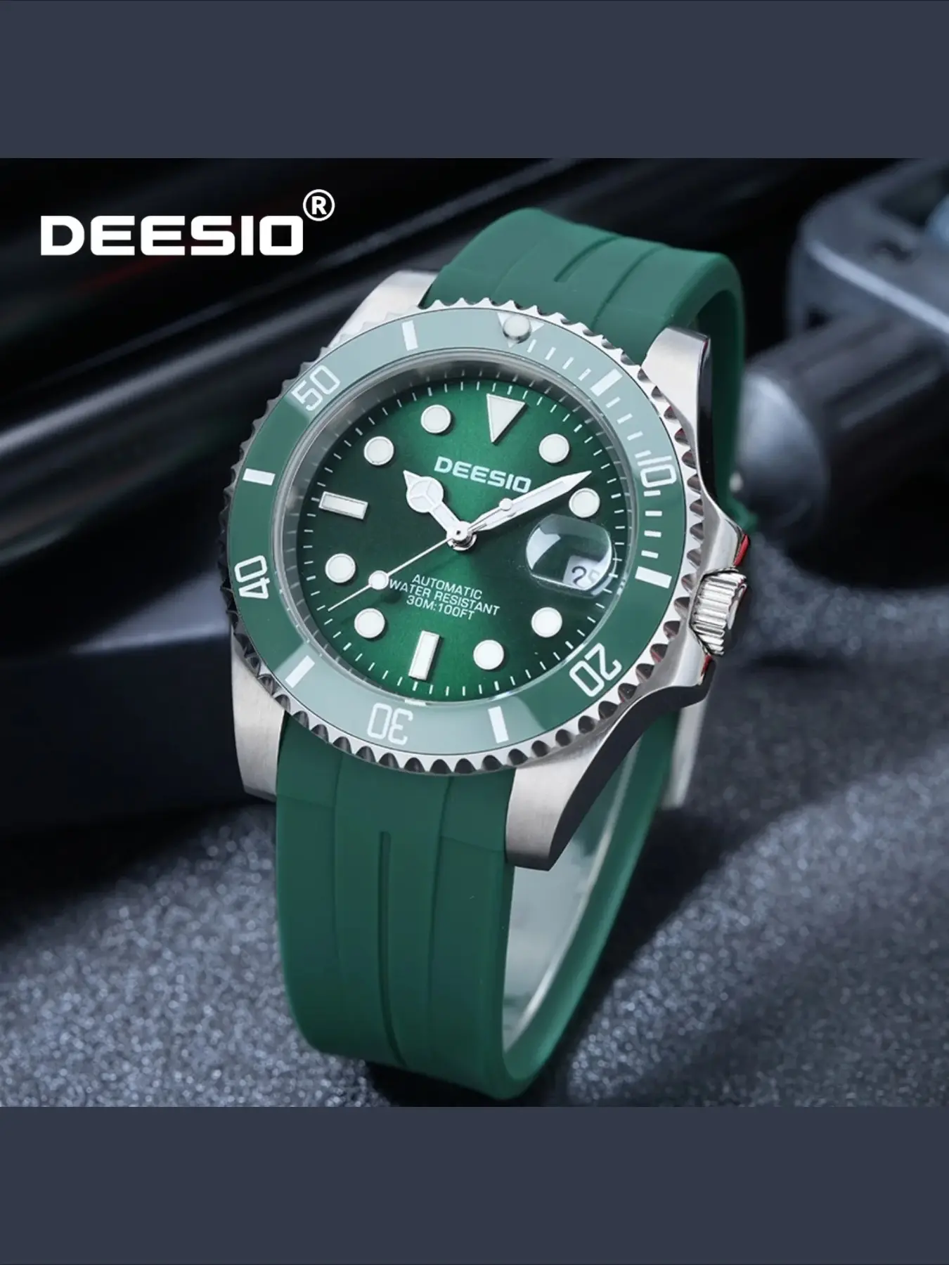 Deesio Automatic Mechanical Watch for Men Waterproof Luminous Stainless Steel Business Chronograph Wristwatch Sport Watch Gift