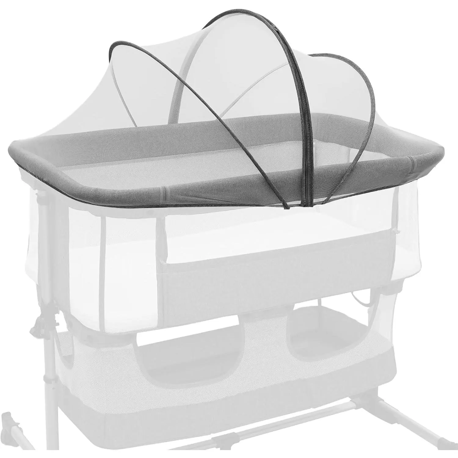 Bassinet Cover for Cats, Net Cover, Two-Way Zipper Bassinet Cover for Cats, Keep Bugs Out for Baby, Breathable Baby Net for Bassinet White