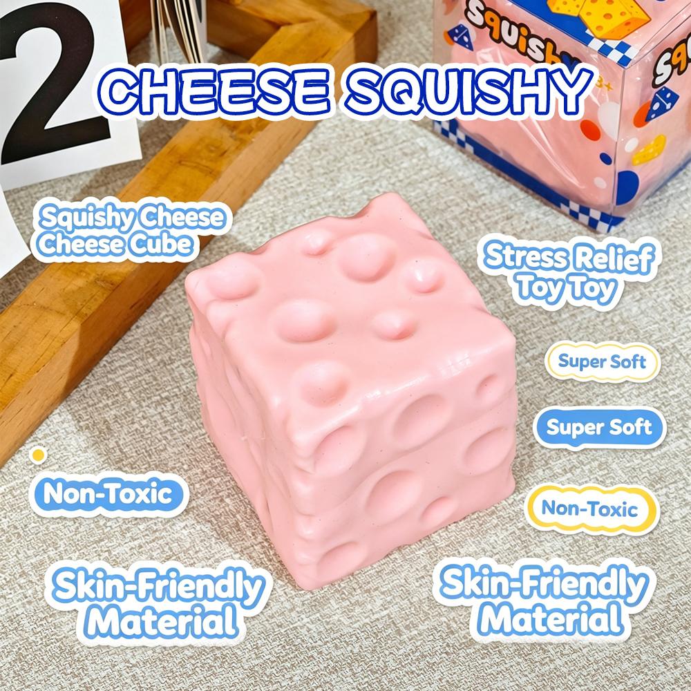 Cheese Cube Squishy Moldable Soft Fidget Toy Lover Squishy Ball ASMR Stress Ball Non-Rebound And Slow Rebound Fidget Toy Creative Desk Toy Holiday Gift Exchange Party Favor Novelty Sensory Play Toy For Kids Teens Adults
