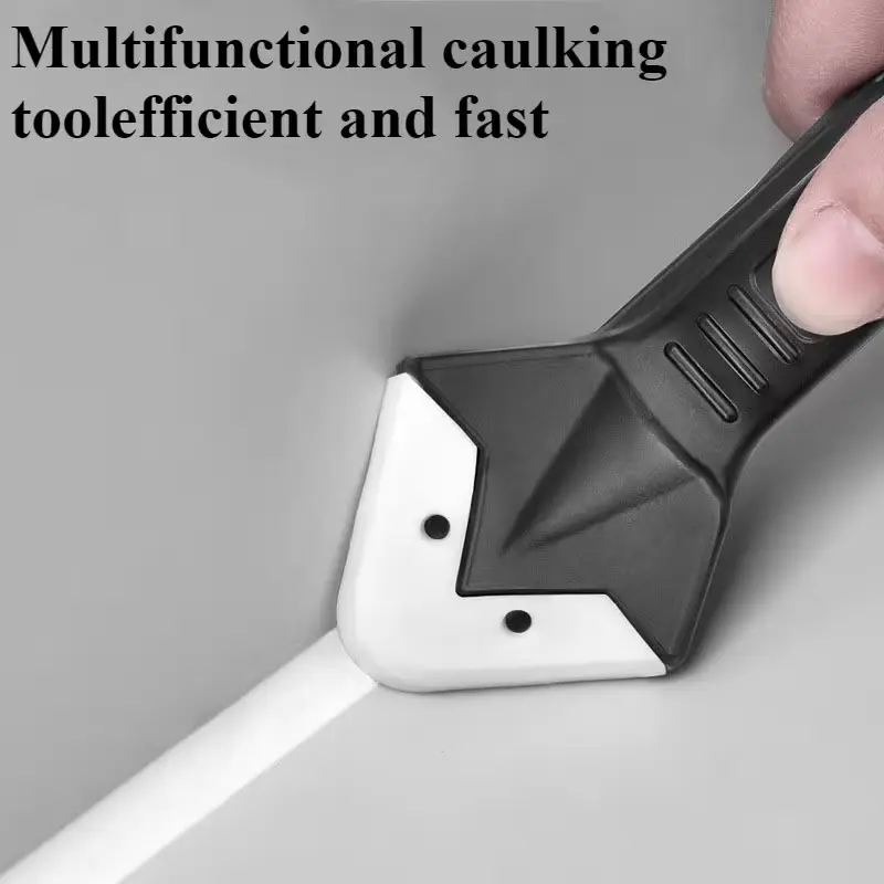 6-Piece Sealing Tool Set with 5 Replacement Heads, Stainless Steel Blade, Multi-Functional Efficient Gap Removal Kit for Bathroom Kitchen Floor Window Sink