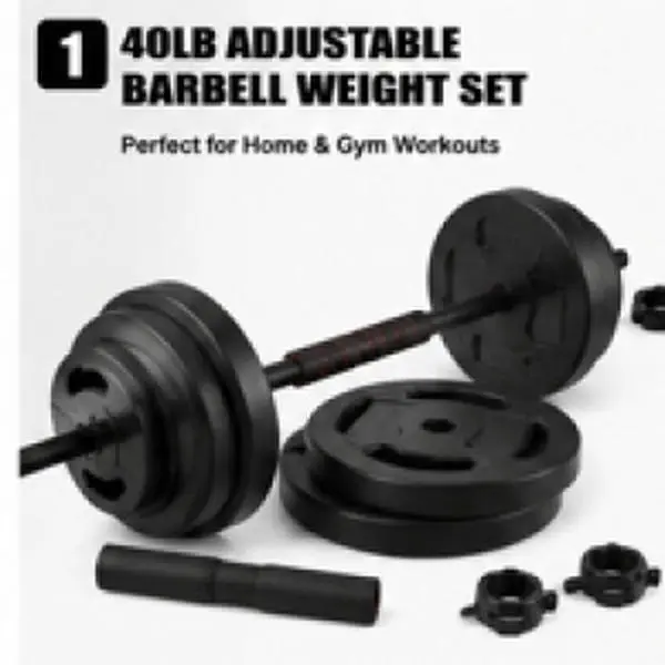40 pounds/ 20kg Adjustable Barbell Weight Set, free weight set for home gym and strength training, multifunctional adjustable dumbbell and barbell equipment, suitable for full-body workouts
