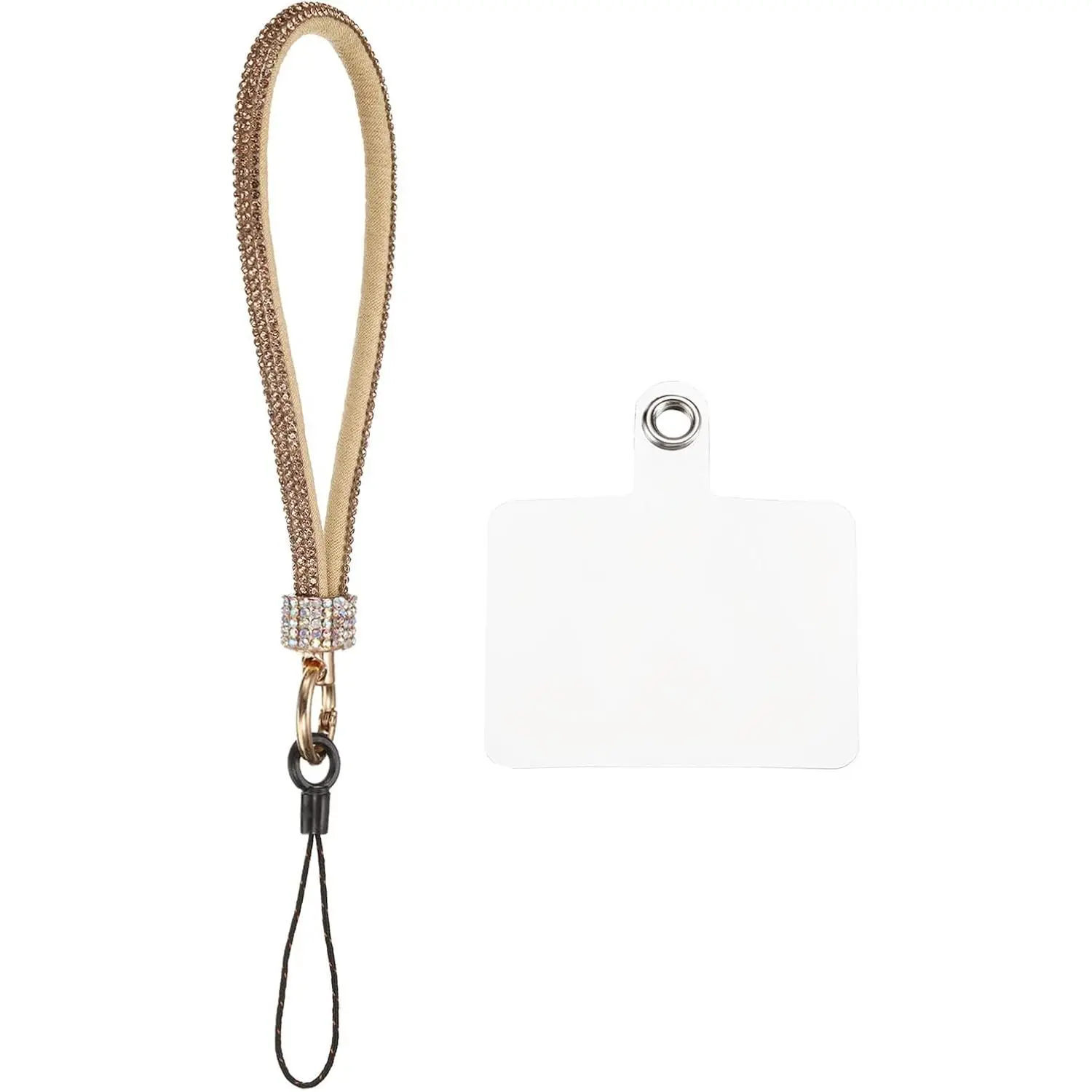 1 count  Phone Lanyard, Detachable Wrist Strap Glitters with Phone Patches Luxury String Bling Phone Strap for DIY, Earbuds, ,  Purse, Wallet,