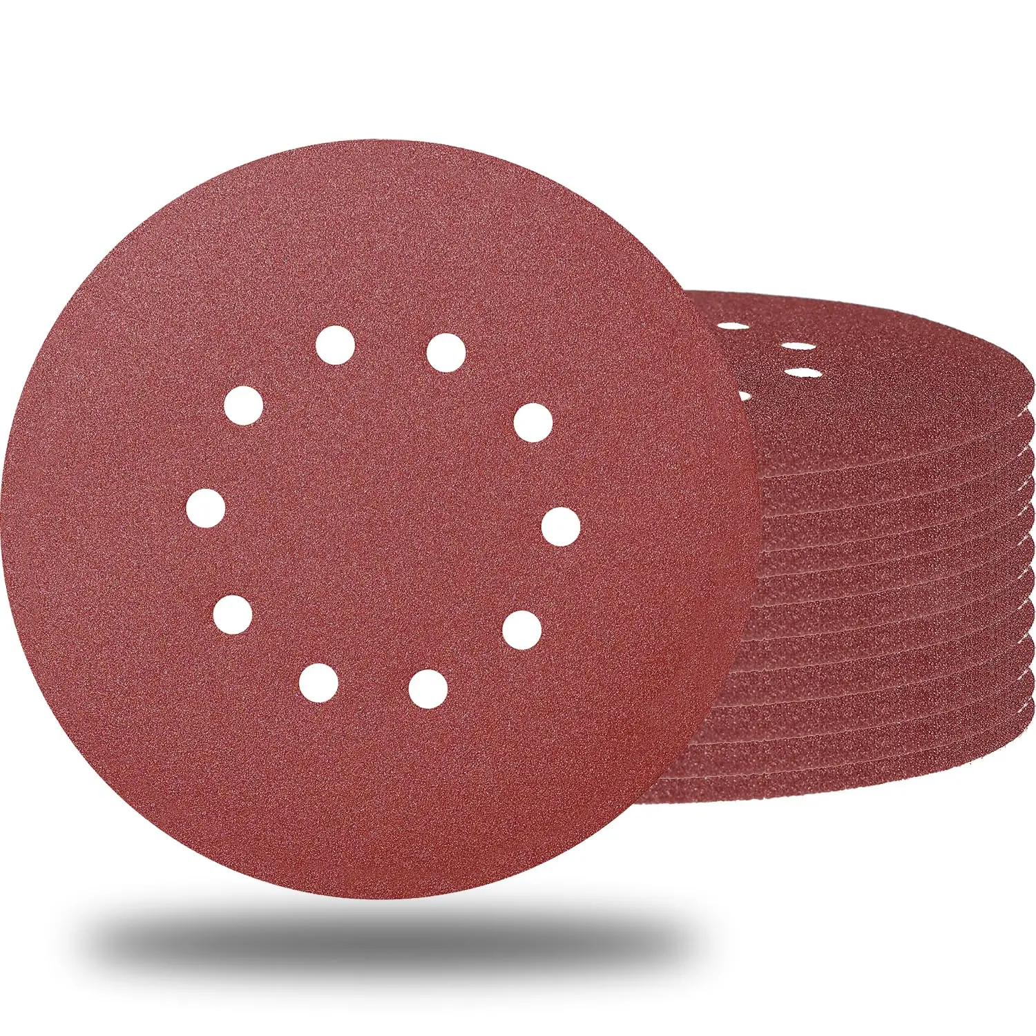 10 Pack 9-Inch 10 Hole 150 Grit Drywall Sandpaper -9"  Oxide Hook-and-Loop Sanding Disc for ‎ Drywall Sander  Furniture Finishing…