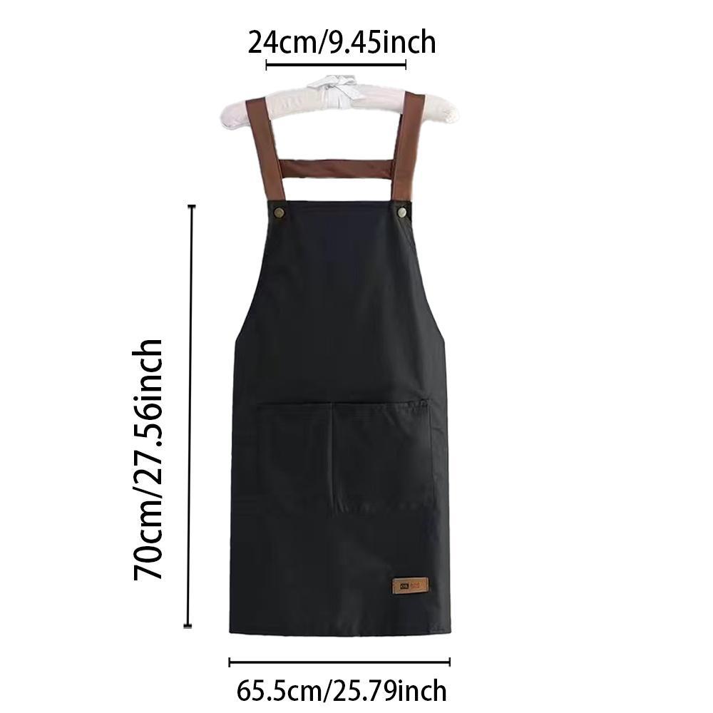 Letter Pattern Apron, 1 Count Adjustable Waterproof Strap Apron with 2 Pockets, Kitchen Apron for Cooking, Gardening, Painting, Baking, Restaurant, Kitchen Cooking Aprons