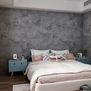16"×354" Grey Blue 3D Extra Thick Faux Cement Concrete Peel and Stick Removable Vinyl Contact Paper, Adhesive Wall Tile Sticker for Kitchen Countertop, Gym, Bathroom