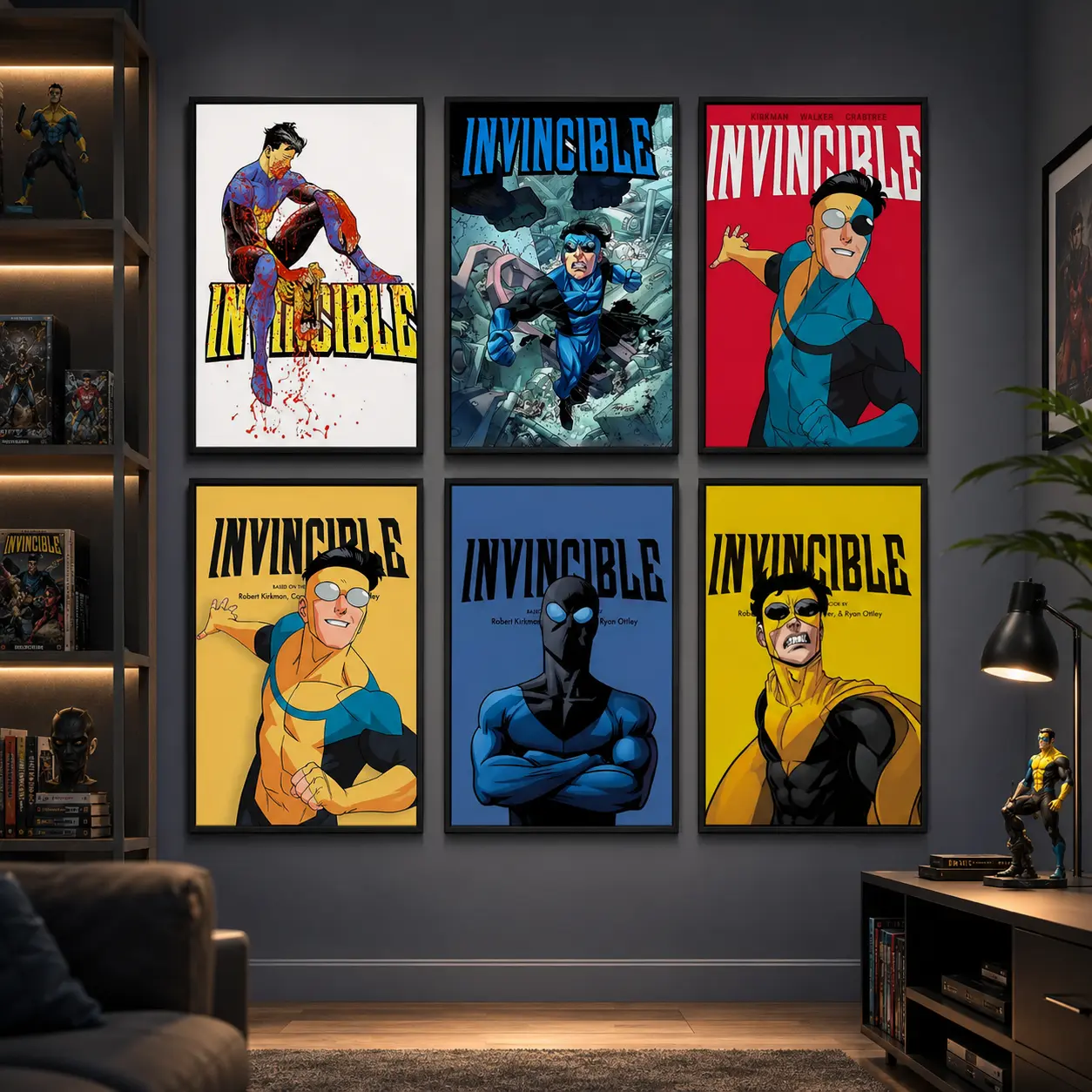 Invincible Canvas Wall Art Poster,Invincible Comic Poster Collection, Superhero Cartoon Artwork Prints, Animated Series Wall Decor, Gaming Room Bedroom Man Cave Decoration Gift For Fans